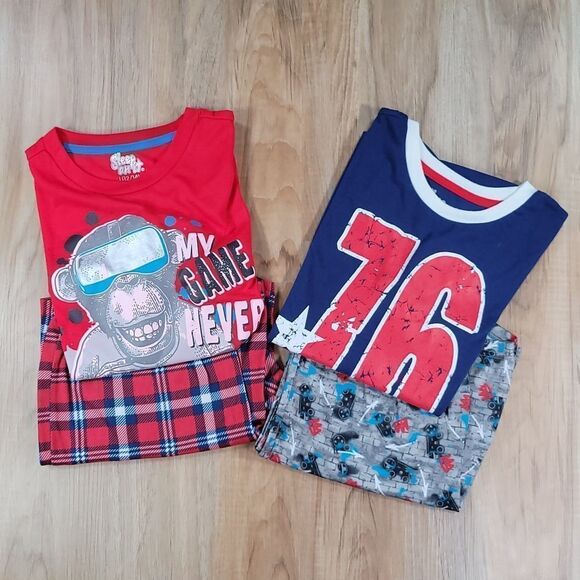 🔸️🔺️Sleep On It Pair of 2 Tshirt and Shorts Pajama Sets Large - Picture 1 of 9